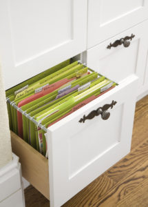 A drawer equipped with hanging folders